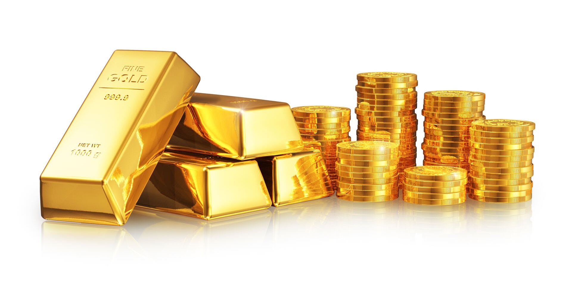 Lingotes y monedas de oro